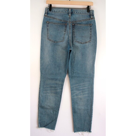 Free People Womens Jeans Blue Denim Cropped Tapered Medium Wash Zip Fly Size 27 - Picture 2 of 9